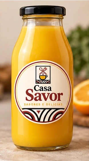 Suco Casa Savor com a identidade visual original